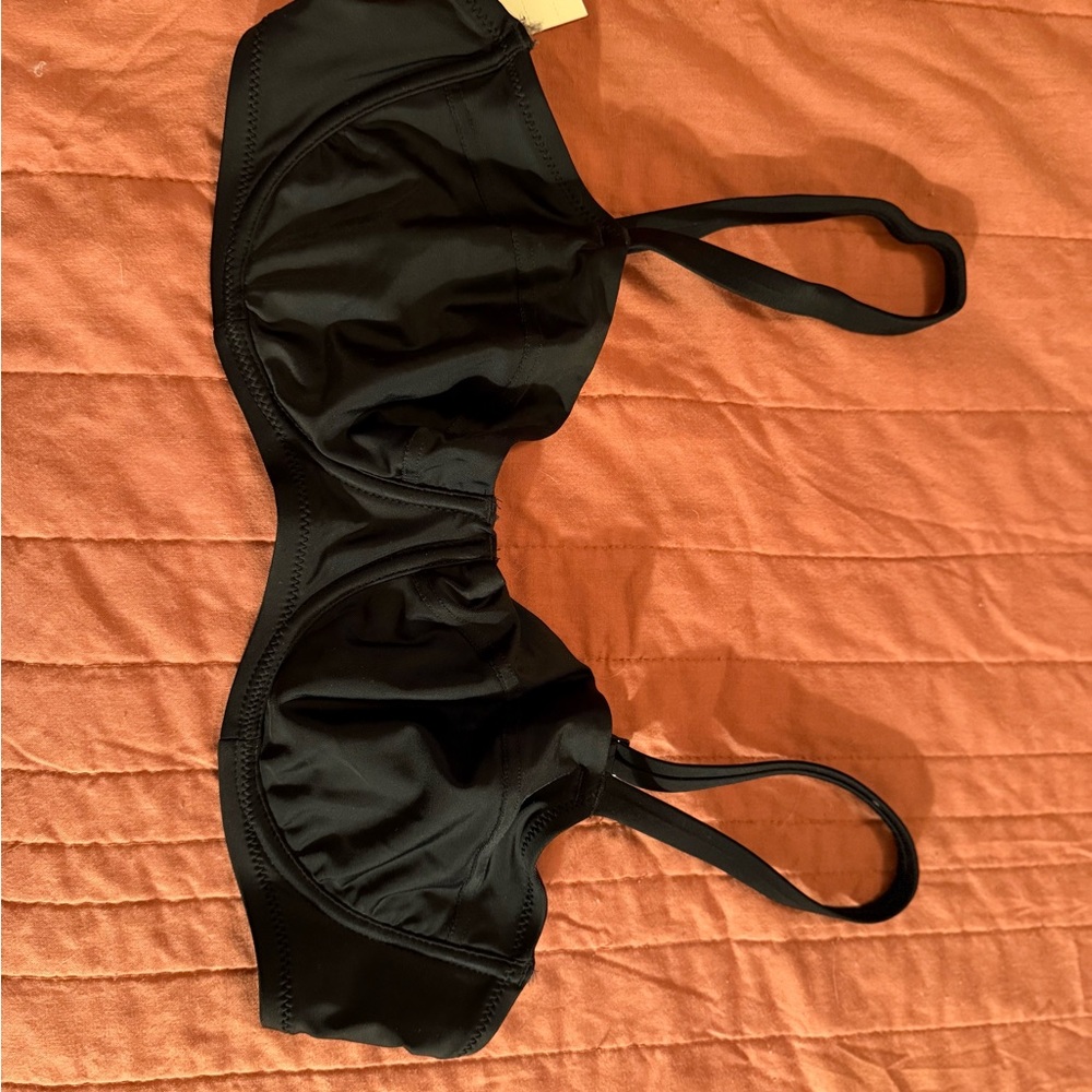 Aerie Lined Unpadded Black Bikini Top XL 38C